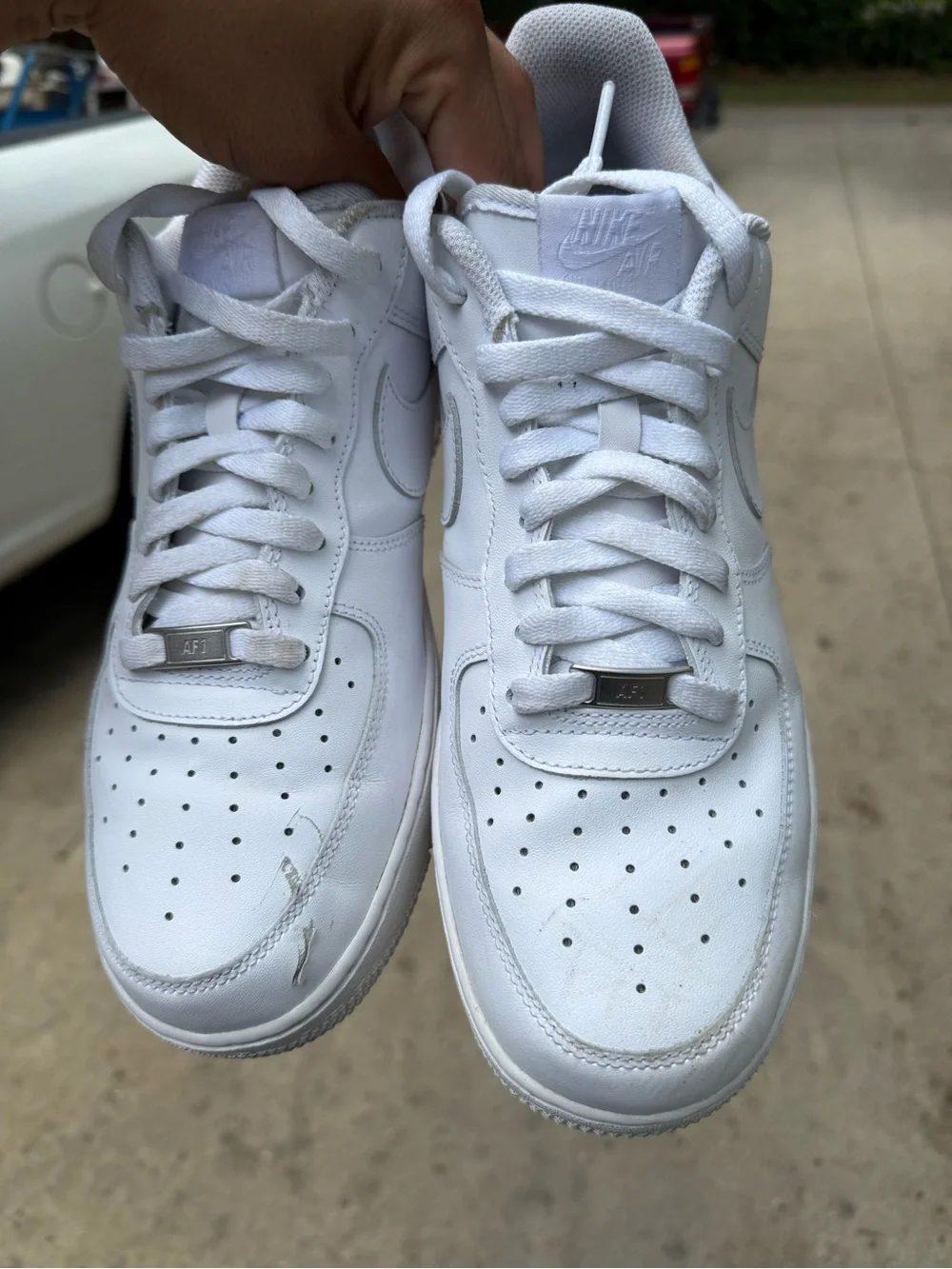 Nike Air Force 1 '07 Low Top Triple White Sneakers CW2288-111 Men Size 11.5 Used
